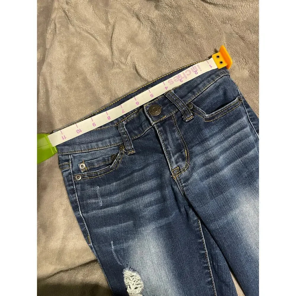 Aeropostale Women Denim SZ 00 XS Short/ Girls Large Dark Jeggings Denim Distress - Picture 5 of 5